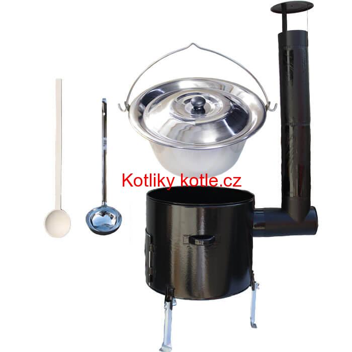 Nerezový kotlík 20 L + smaltovaná kotlina 42 Easy party