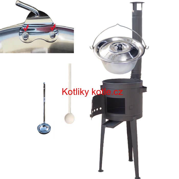 Nerezový kotlík 30 L  (0,8 mm) + vysoká žáruvzdorná kotlina 45 PLUS 600 