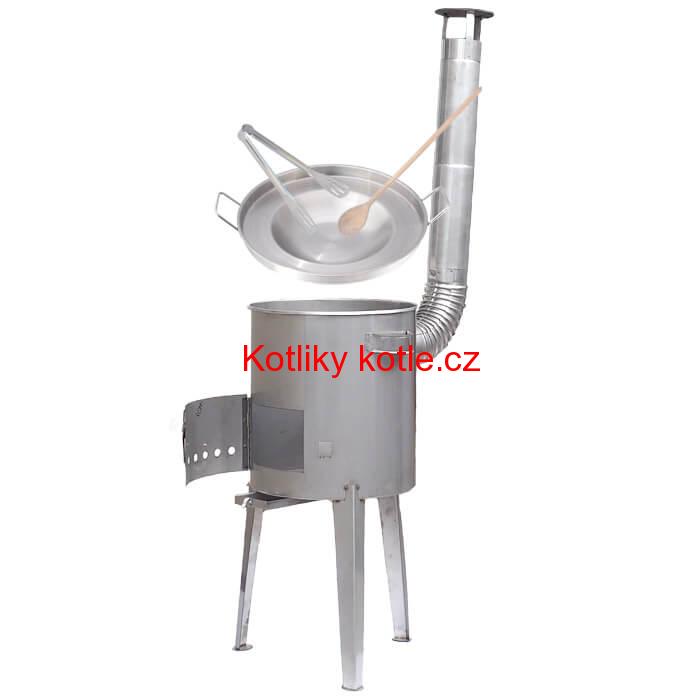 Nerezová pánev na grilování + nerezová kotlina 36 cm