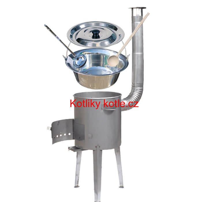 Nerezový kotlík 20 L (0,8 mm) + nerezová kotlina 42 cm LUXUS