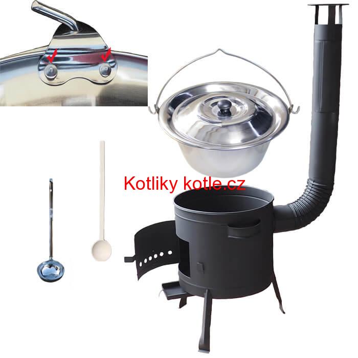 Nerezový kotlík 30 L (0,8 mm) s nýty + žáruvzdorná kotlina 45 PLUS 600