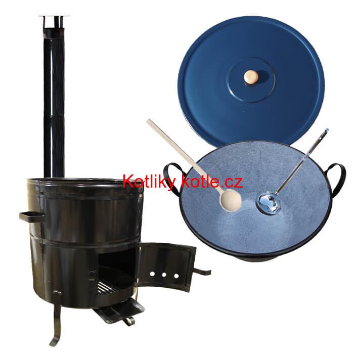 Smaltovaný kotel 50 L + kovová kotlina 50 cm BIG PARTY