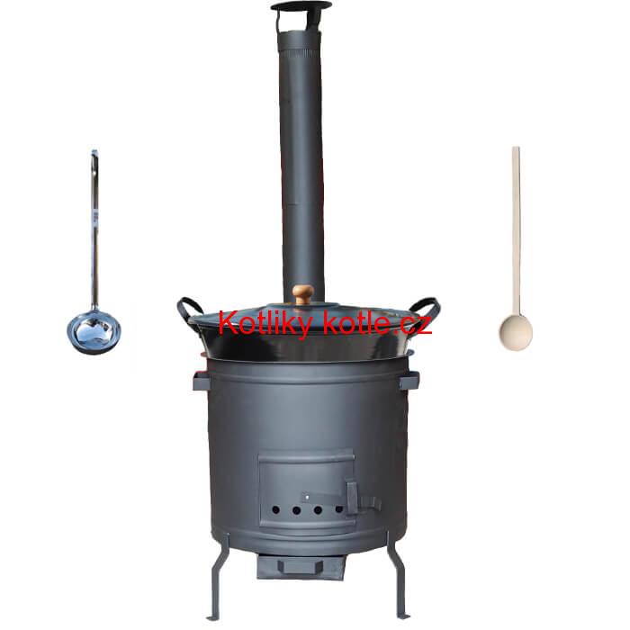 Smaltovaný kotel 70 L + žáruvzdorná kotlina 53 cm PLUS 600