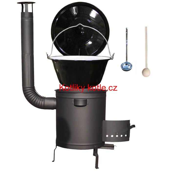 Smaltovaný kotlík 20 L (1,2 mm) + hrubostěnná (1,5 mm) a žáruvzdorná kotlina 42 PLUS 600