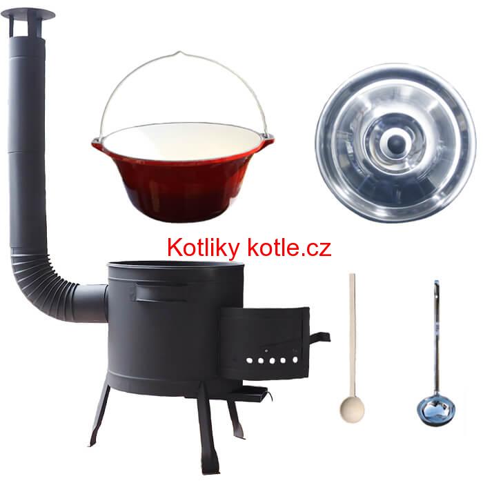 Litinový kotlík se smaltovanou úpravou 16 L + nízká kotlina 36 PLUS 600