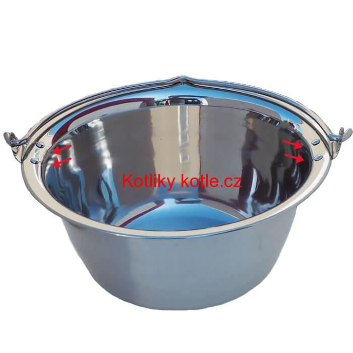 Nerezový kotlík 15 L (0,8 mm) s nýty