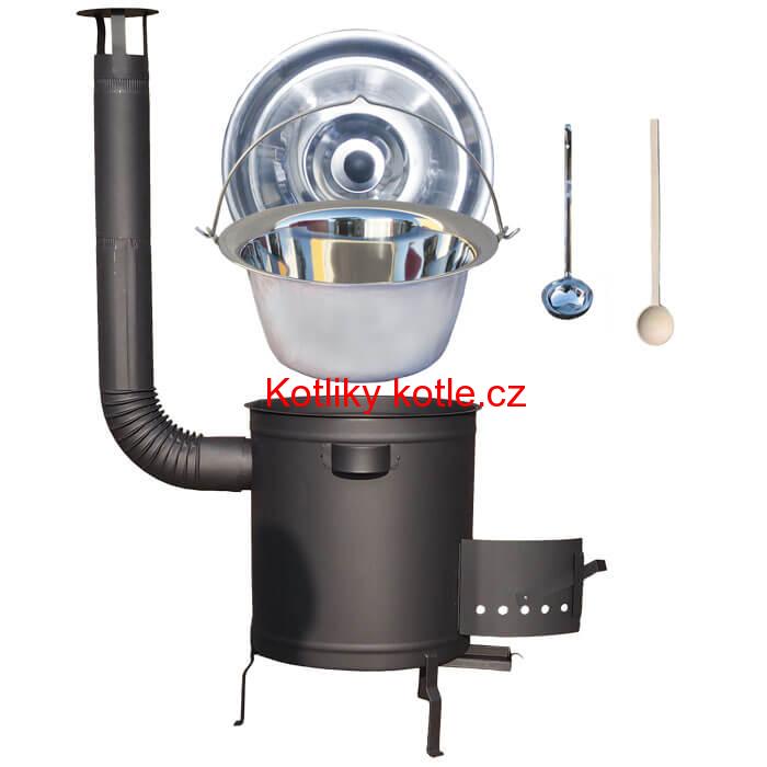 Nerezový kotlík 30 L (1,2 mm) + hrubostěnná (1,5 mm) a žáruvzdorná kotlina 45 PLUS 600