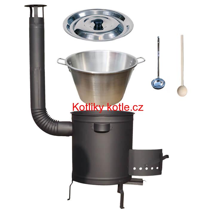 Nerezový kotel 40 L (1,2 mm) + silnostěnná (1,5 mm) a žáruvzdorná kotlina 45 PLUS 600