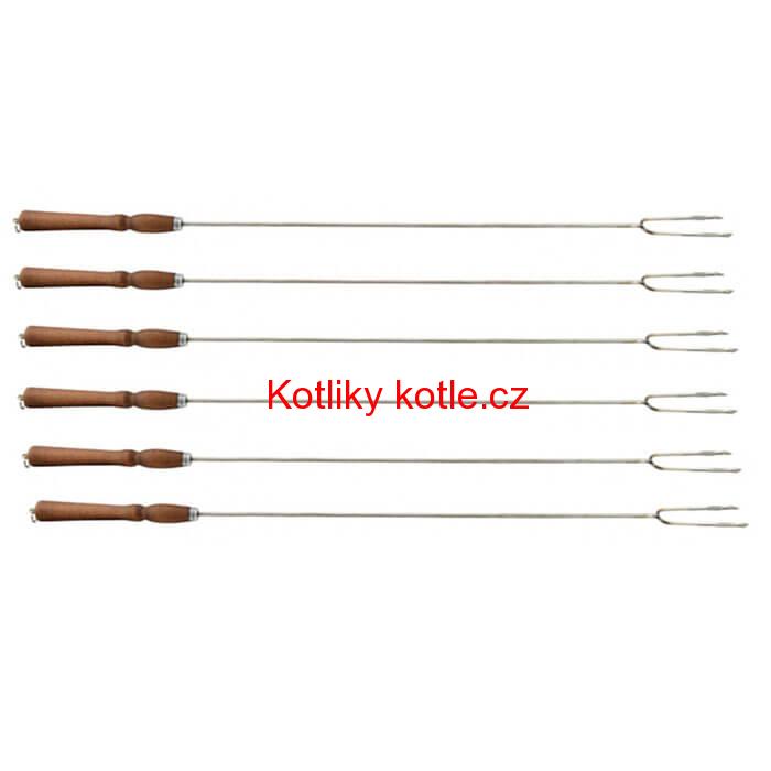 Vidličky na opékání 90 cm, 6 ks NEREZ