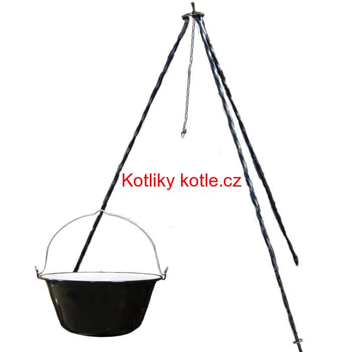 Smaltovaný kotlík 6 L + trojnožka 1 m
