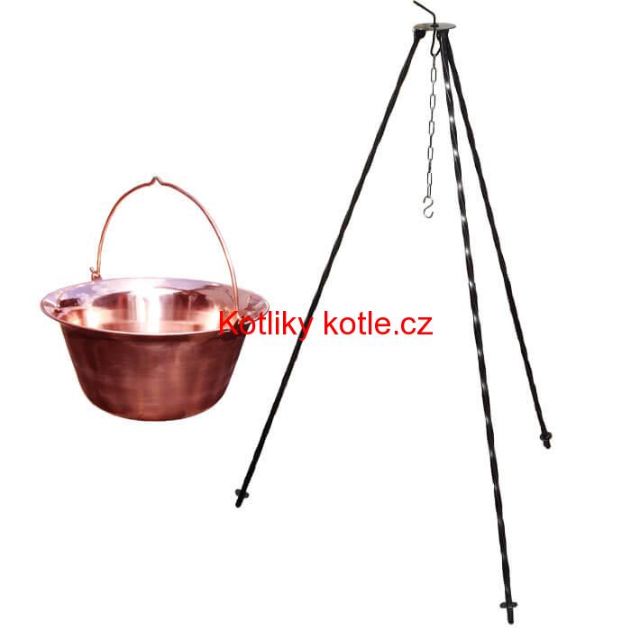 Měděný kotlík 10 L (1,2 mm) + trojnožka 1,2 m