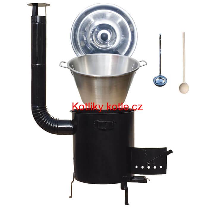 Nerezový kotel 40 L (1,2 mm) + hrubostěnná (1,5 mm) kovová kotlina 45 STRONG