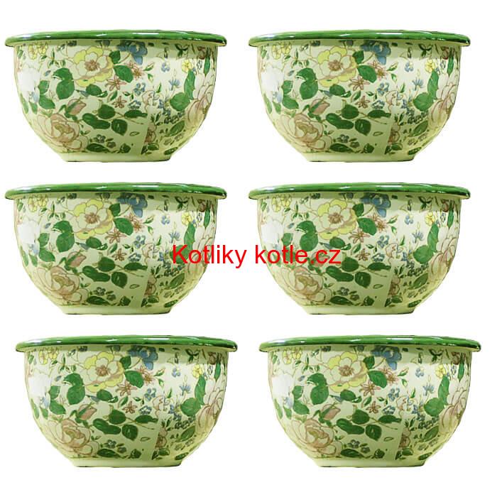 Souprava smaltovaných misek 17 cm 6 ks DECOR