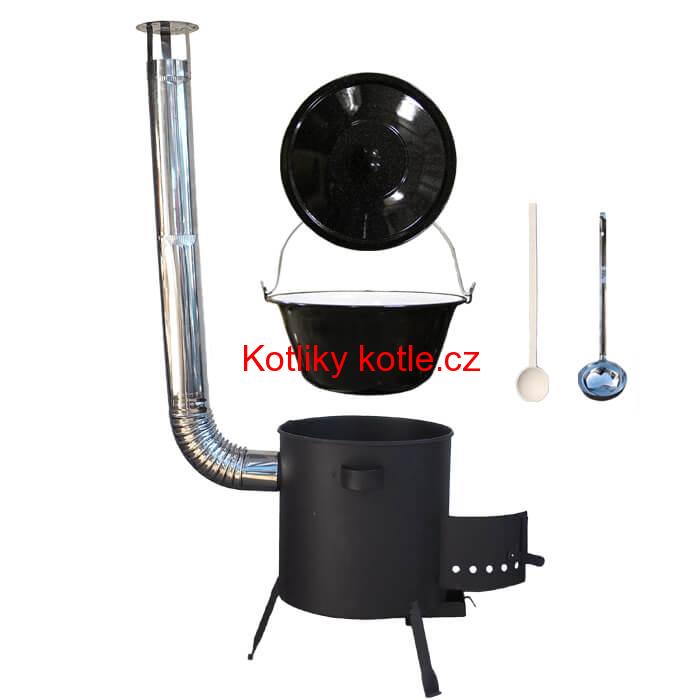 Smaltovaný kotlík 30 L + žáruvzdorná kotlina (1 mm) 42 PLUS 600