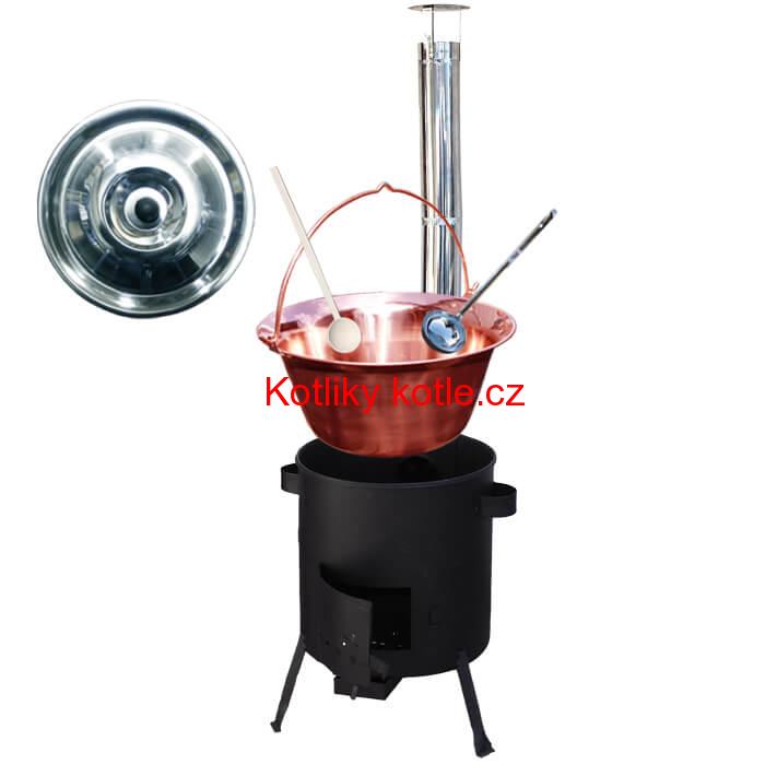 Měděný kotlík 20 L (1,2 mm) + žáruvzdorná kotlina (1 mm) 42 PLUS 600