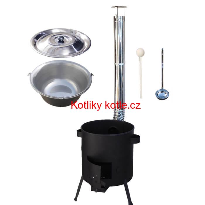 Železný kotlík 20 L (0,75 mm) + žáruvzdorná kotlina (1 mm) 42 PLUS 600