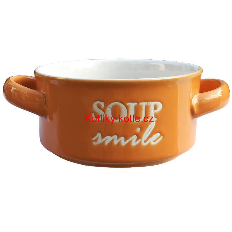 Keramická miska na polévku - oranžová SOUP