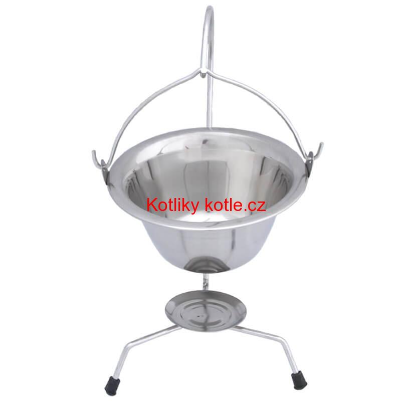 Servírovací kotlík na guláš nerezový 0,8 l + stojánek