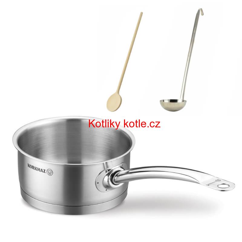 Sada nerezových hrnců s poklicí + rendlík 2 + 1 ks 6 L, 10 L, 2,8 L