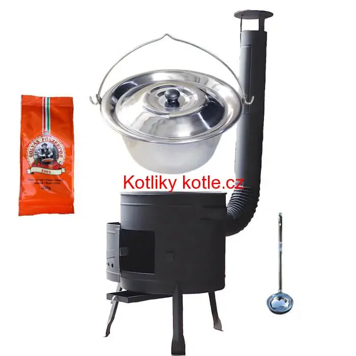 Nerezový kotlík 22 L (0,8 mm) + nerezová poklice + nízká žáruvzdorná kotlina (0,8 mm) 42 PLUS 600