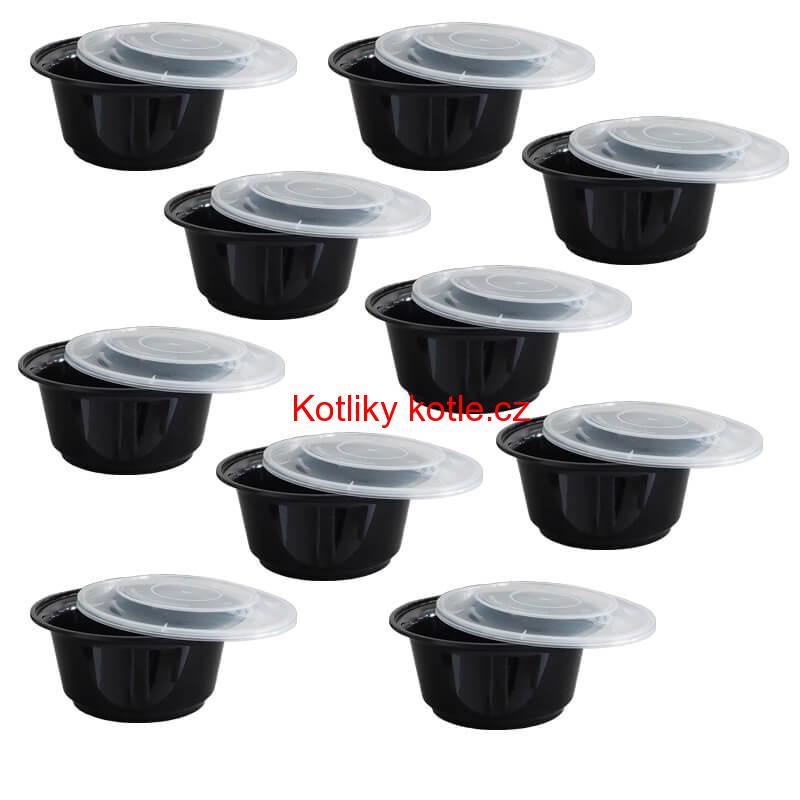 Plastové boxy (misky) na guláš + víčky 1000 ml 10 ks
