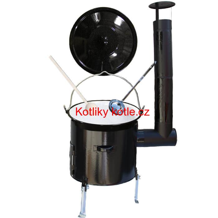 Smaltovaný kotlík 10 L + smaltovaná kotlina 31 Easy party
