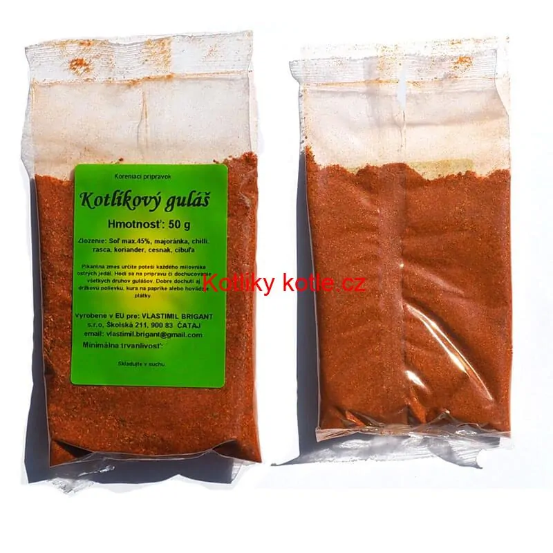 Smaltovaný hrnec s poklicí 2 l červený + pikantní směs koření 50 g Kotlíkový guláš
