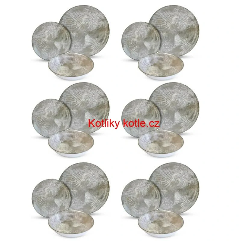 Souprava keramických talířů 18 ks GREY