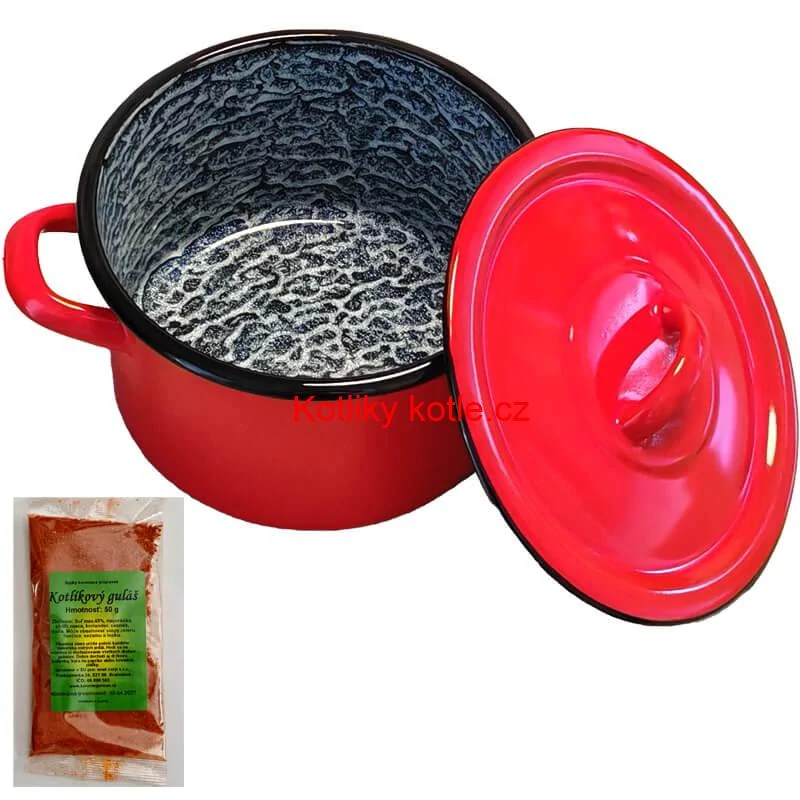 Smaltovaný hrnec s poklicí COMBI 25 l + směs koření na kotlíkový guláš 50 g