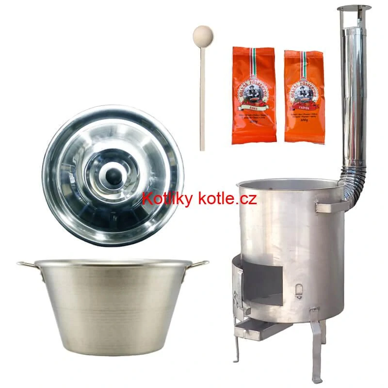 Nerezový kotel 40 L + nerezová kotlina 45 cm 1,5 mm STRONG EXCLUSIVE + paprikové koření na guláš