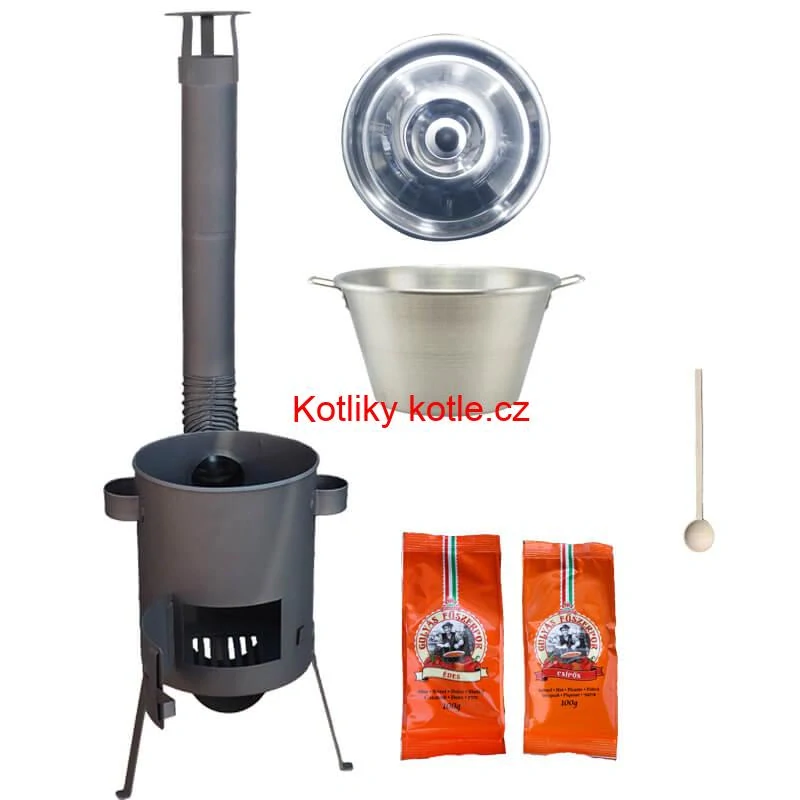 Nerezový kotel 40 L + žáruvzdorná kotliny 45 cm PLUS 600 4 MM + paprikové koření na guláš