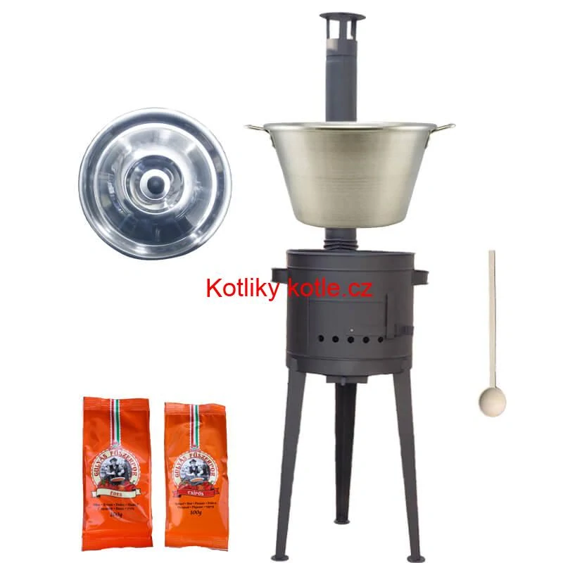 Nerezový kotel 40 L + vysoká kotlina 47 cm (1,5 mm) HODO Plus 600 + paprikové koření na guláš