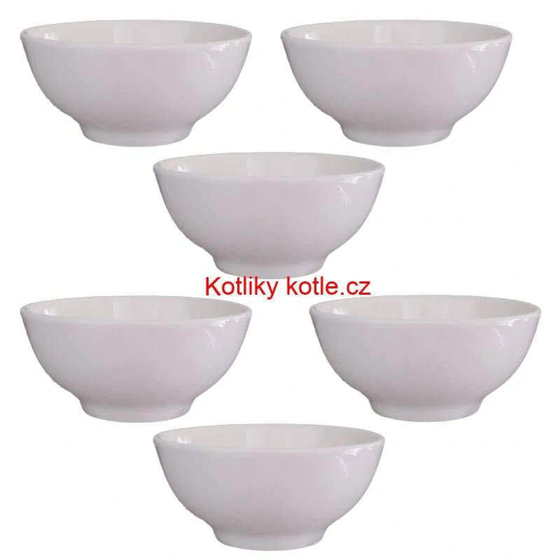 Keramické misky na servírování guláše 15 cm 6 ks bílé