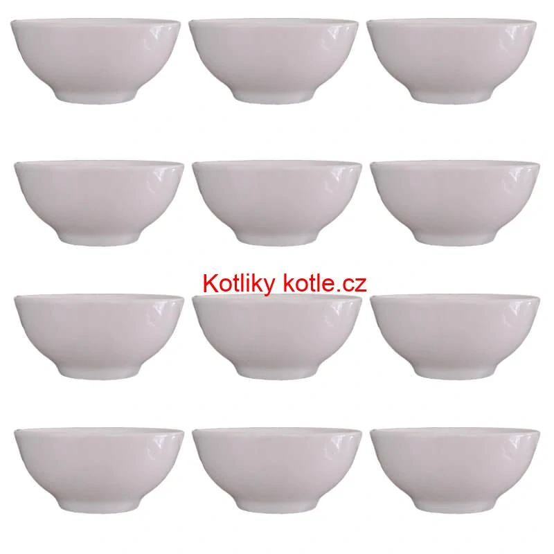 Keramické misky na servírování guláše 15 cm 12 ks bílé