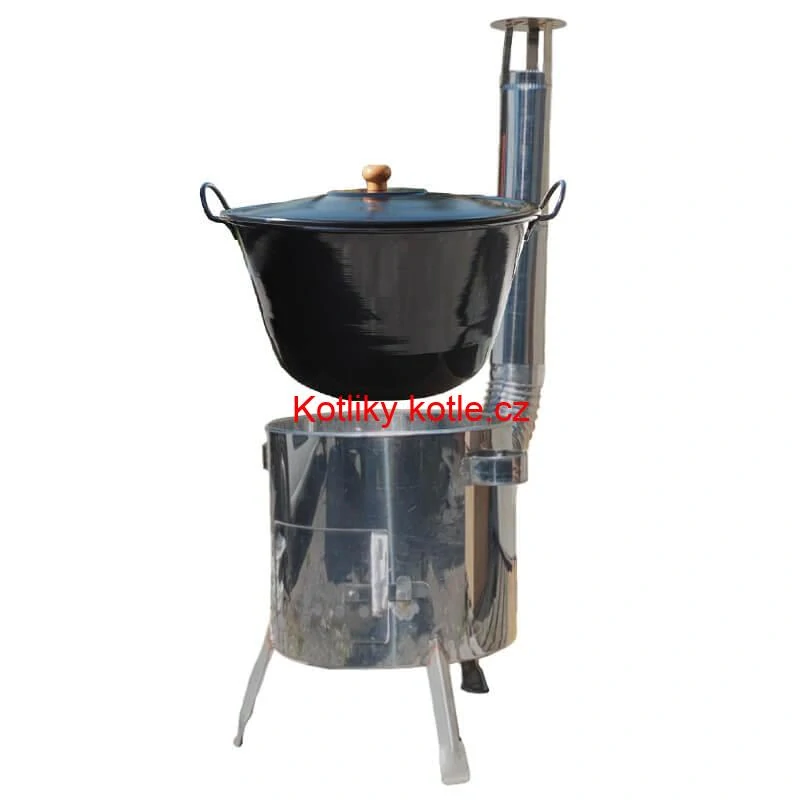 Smaltovaný kotel 60 L + nerezová kotlina 53 cm LUSTRO