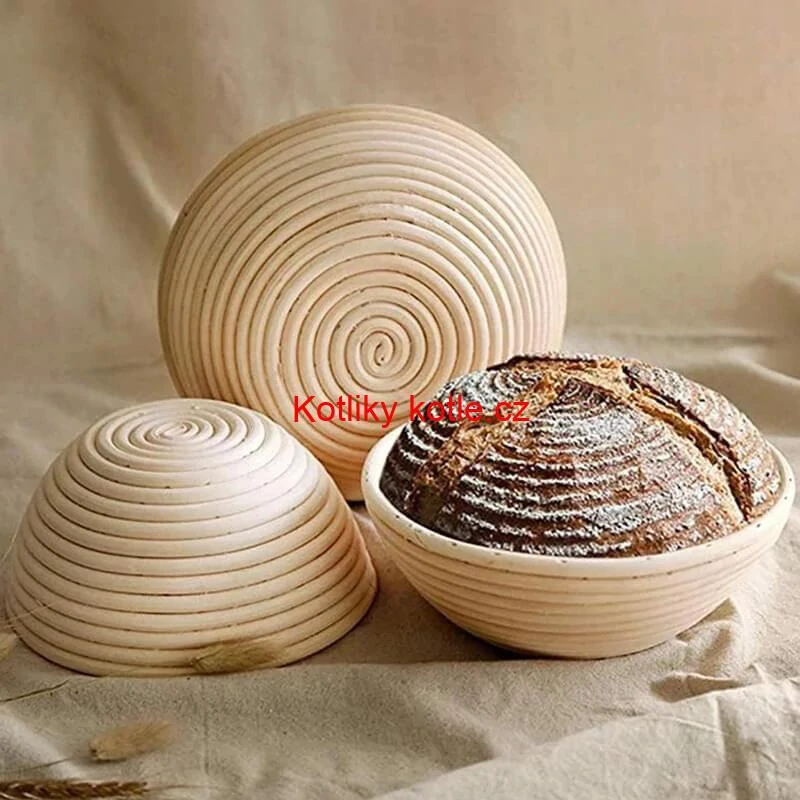 Ratanová miska na kynutí chleba – kulatá