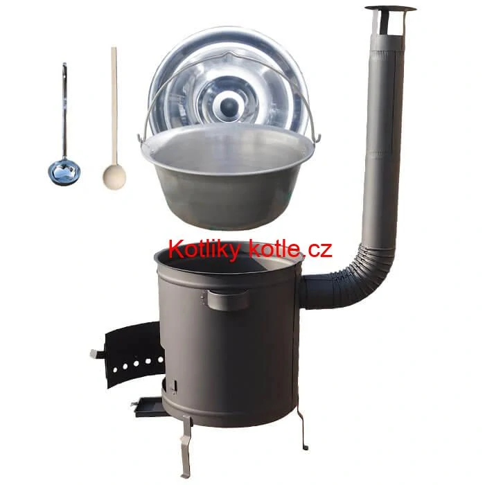 Nerezový kotlík 15 L (1,5 mm) + hrubostěnná (1,5 mm) a žáruvzdorná kotlina 36 PLUS 600