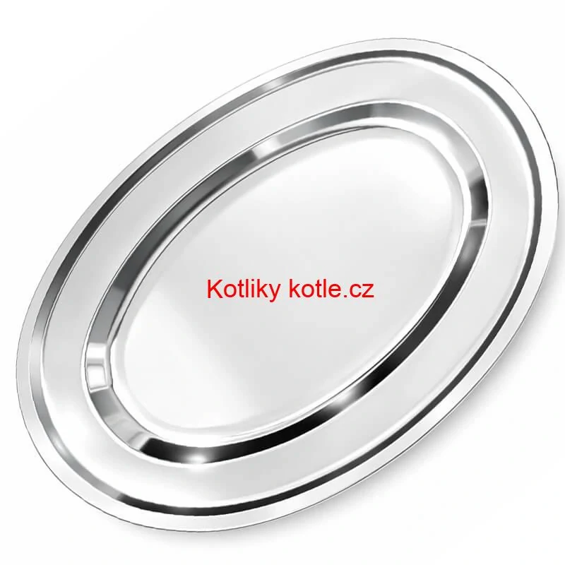 Nerezový oválný podnos (30,5cm) – Odolný servírovací tác na maso i koláče
