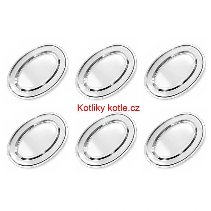 Nerezové podnosy pro catering - set 6 ks (45,5cm) - Servíruj s jistotou a stylem