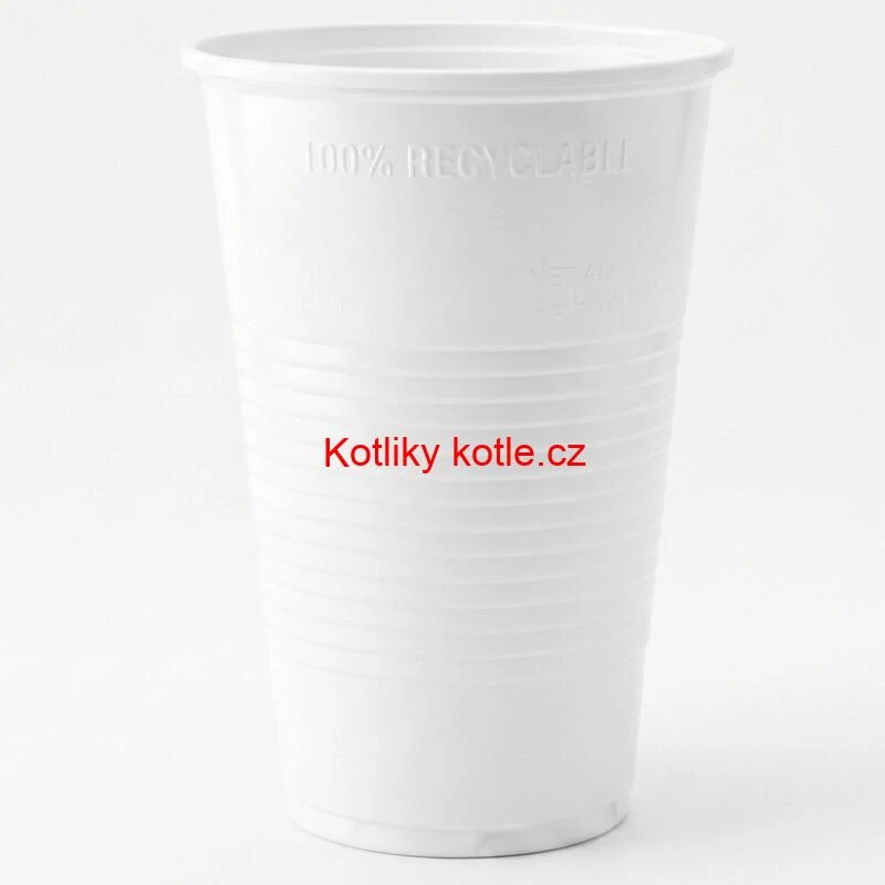 Jednorázový plastový bílý kelímek na studený nápoj 500 ml 12 ks