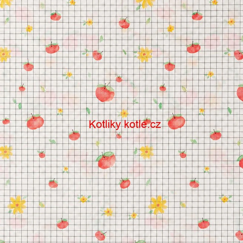 Omyvatelný ubrus Jablka a květiny 137 × 183 cm