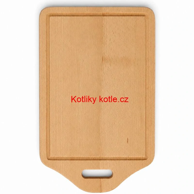 Dřevěná krájecí deska s rukojetí 40×25 cm — tvar štítu