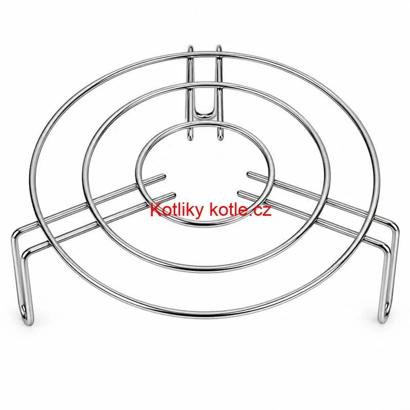 Kulatý nerezový stojan pod hrnec 20 cm, výška 9 cm, tři opěrná místa