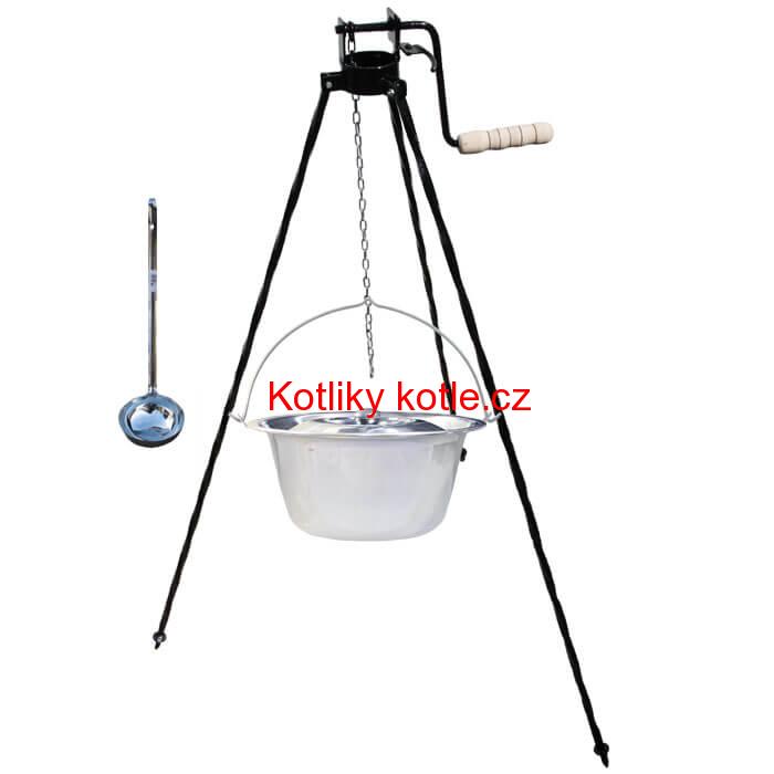 Nerezový kotlík 8 L + stojan s kladkou VAR