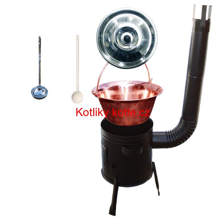Měděný kotlík 30 L (1,2 mm) + kovová kotlina 45 PARTY (KOV)