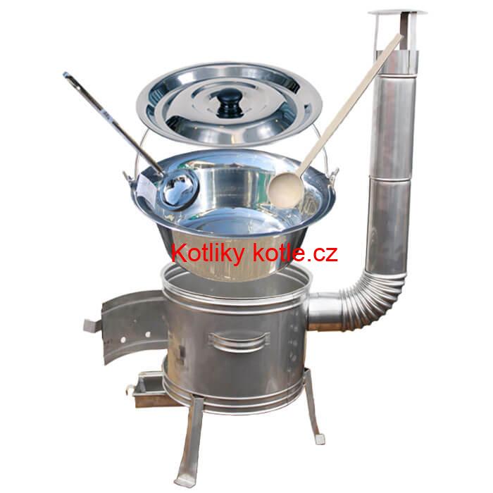 Nerezový kotlík 22 L + nerezová kotlina 39 cm TOPLUX