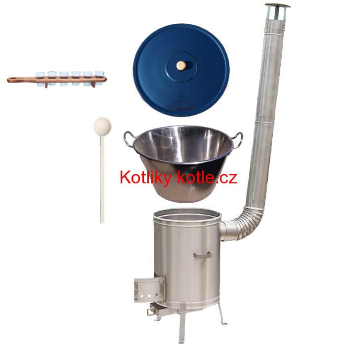 Zabijačkový nerezový kotel 70 L + nerezová kotlina 56 cm