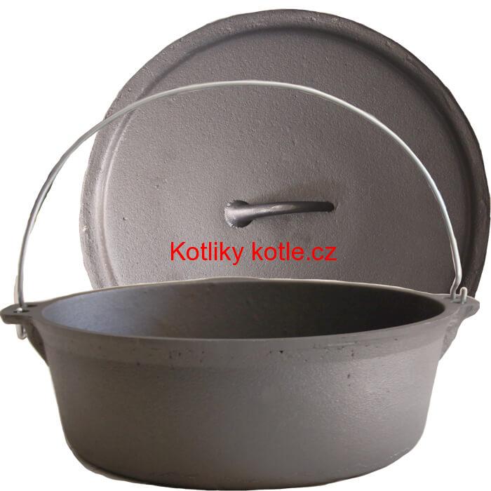 Litinový kotlík 5,5 L + litinová poklice