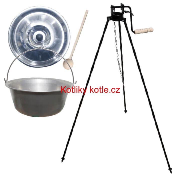 Nerezový kotlík 20 L (1,5 mm) + stojan s kladkou VAR