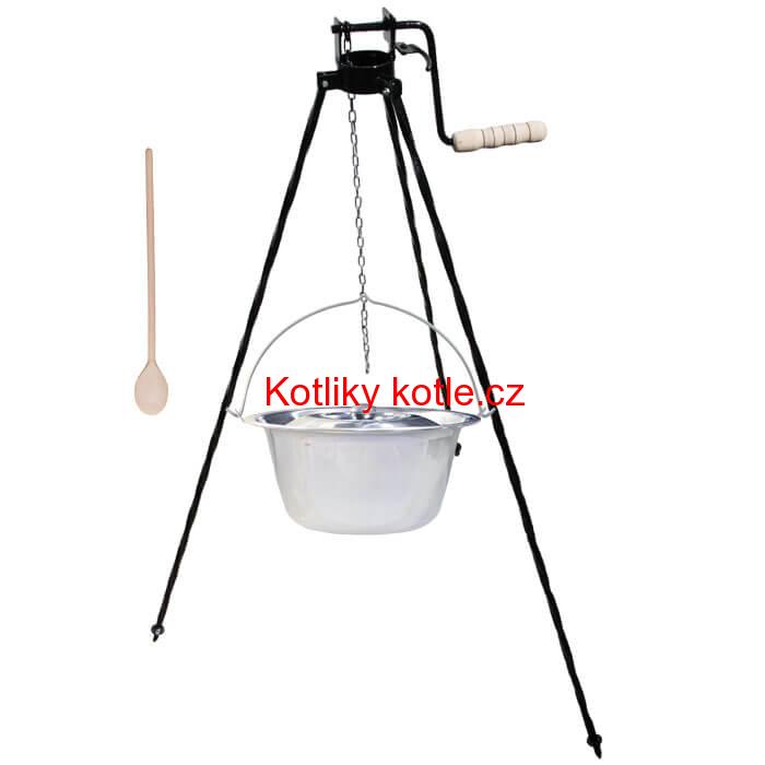 Nerezový kotlík 15 L (1,2 mm) + stojan s kladkou VAR